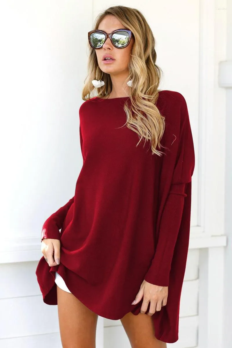 Женские свитеры осенняя одежда для женщин 2022 модный сексуальный свитер Длинные бэтвовные рукавы рубашки с туникой повседневные блузки