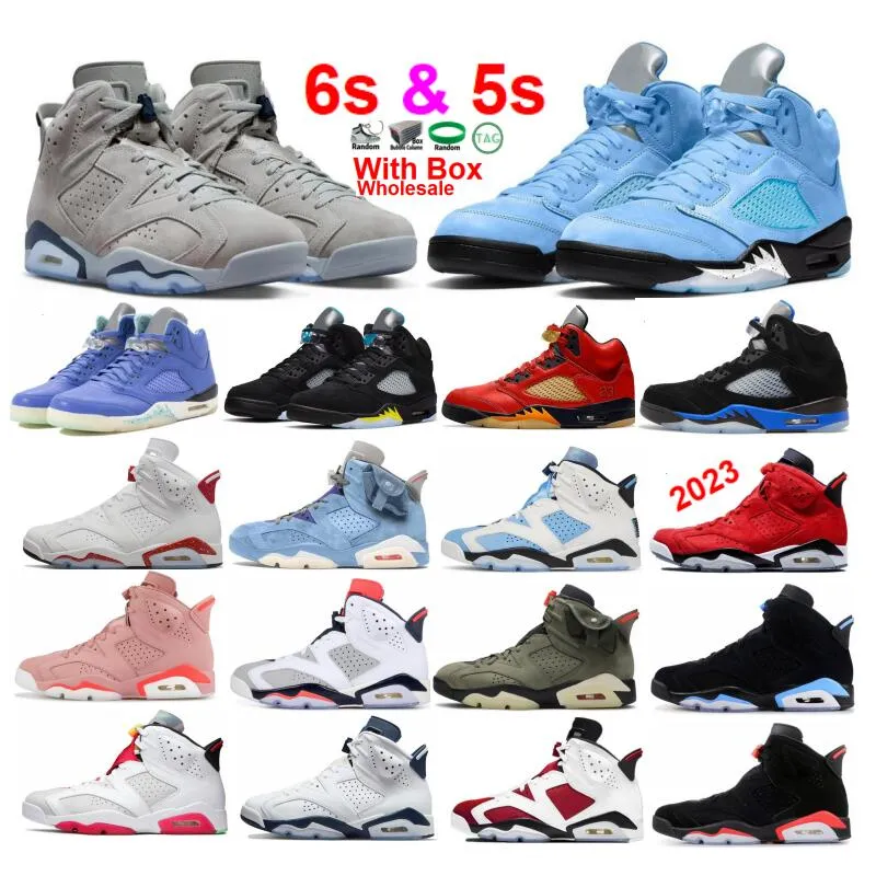 Reverse Oreo 6s Toro Bravo 6 Basketball Shoes Chrome 5s UNC 5 Georgetown 6 Racer Blue Black Metallic Cool Grey Men shoe With Box University Fird Red Bred Infrared Aqua