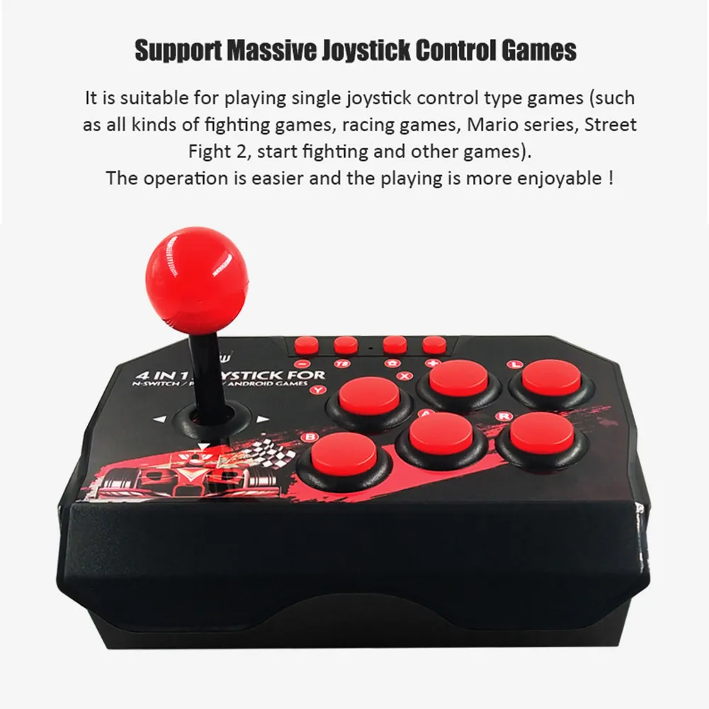 4 In 1 USB Wired Game Joystick Retro Arcade Station TURBO Games Console ...
