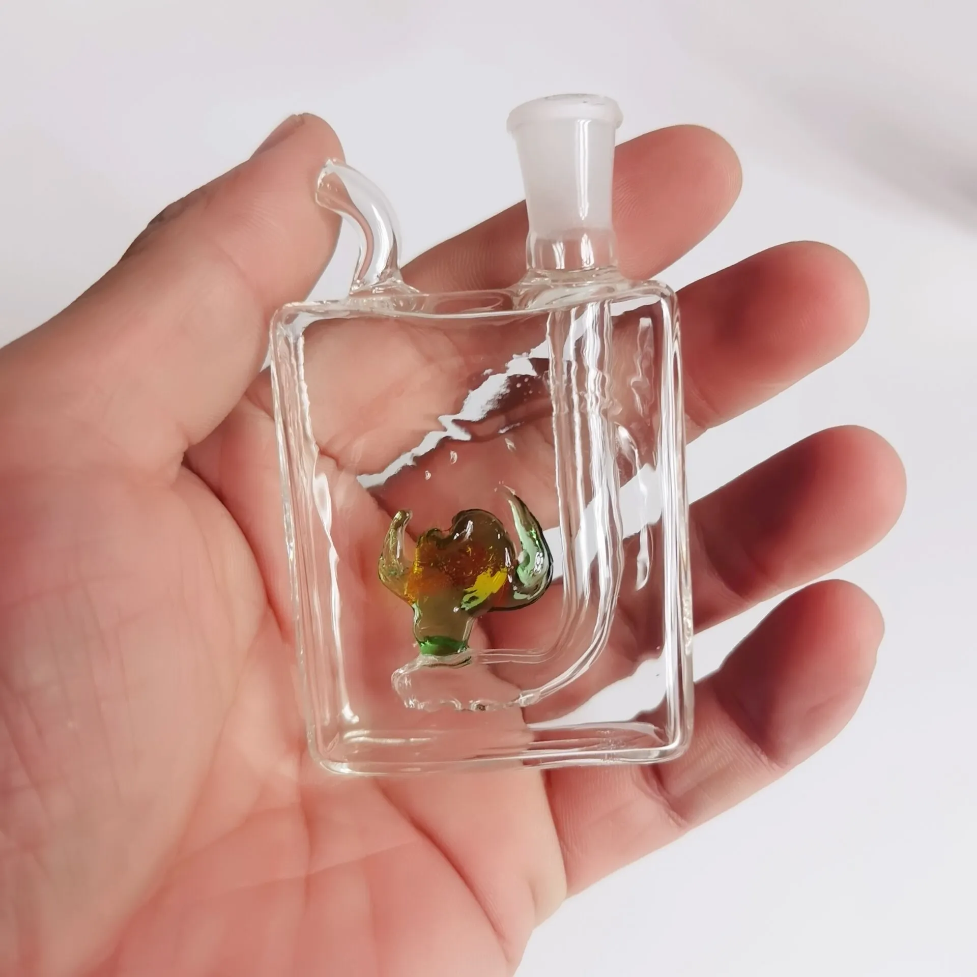 New style square pipe box style glass belt filter cigarette accessories bong