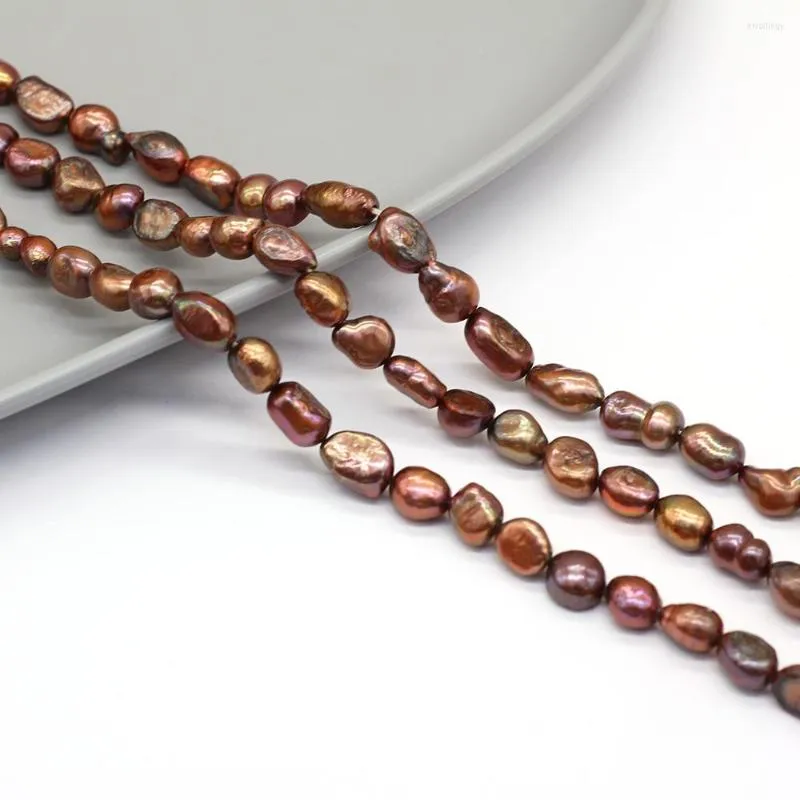Perlas naturales de calidad de agua dulce, perlas irregulares de Color café, perlas sueltas para DIY, pulsera, collar, fabricación de accesorios de joyería