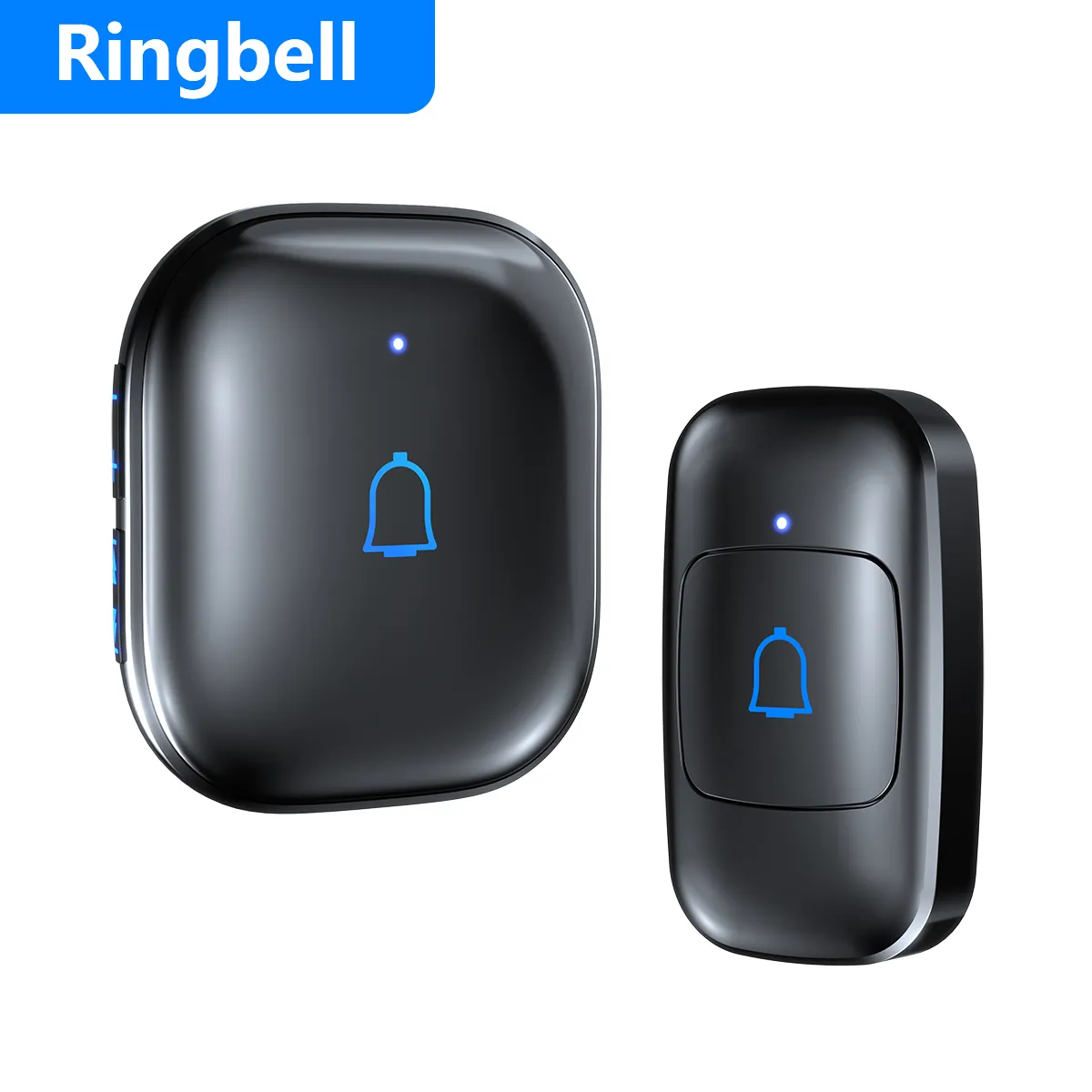 Campanelli RingBell Campanello senza fili impermeabile 300 m Kit campanello per porta per casa intelligente da esterno con 56 melodie Flash LED 7 livelli di volume 221025