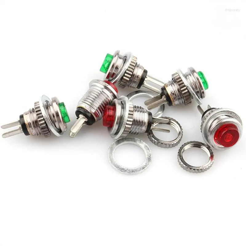 Switch 20PCS DS-101 8mm Red Green ON/OFFプッシュボタンミニロックレスモーメンタリーマイクロは通常開きます