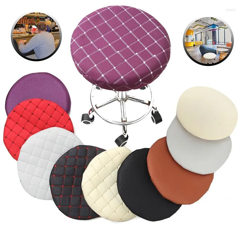 Chair Covers Checkered Pattern Round Cover Elastic Seat Home Slipcover Anti-dirty Case Removable Protector Bar Supply