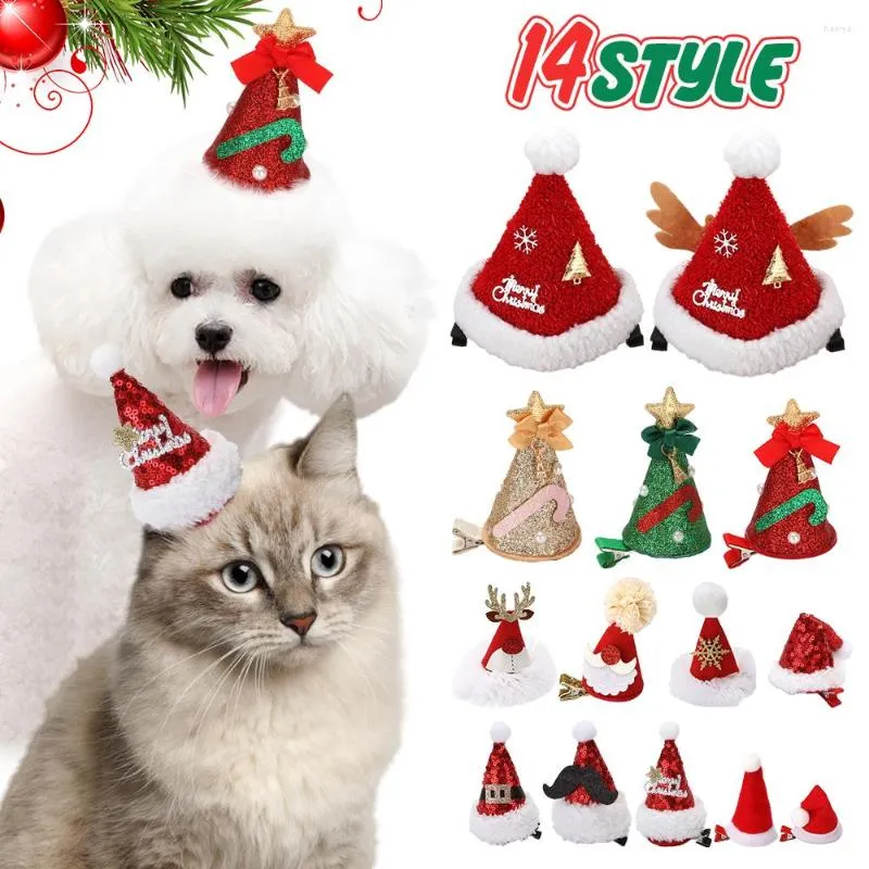 Dog Apparel Pet Cat Christmas Hairpin Cats Hair Clips Accessories Dogs Festive Grooming Gifts Supplies