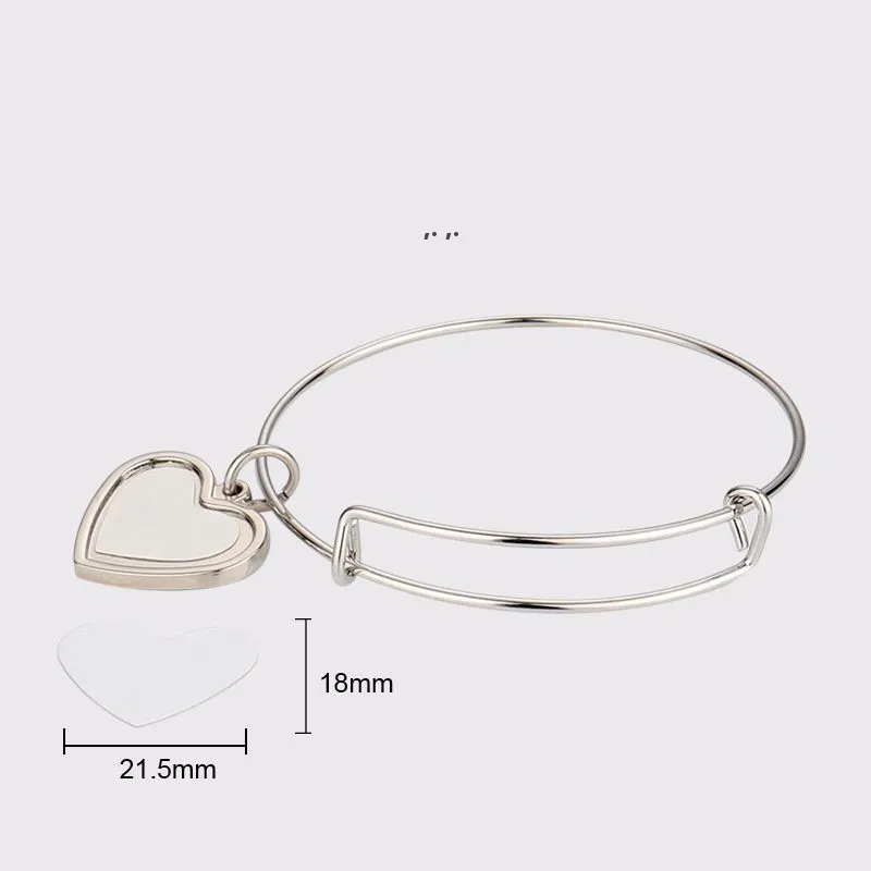 Sublimation Metallarmband Thermotransfer Anhänger Weiße Rohlinge Schmuck Perlenarmbänder Weißer Rohling DIY Individuelles Geschenk BBC73