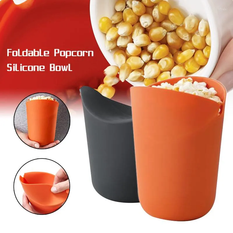 Чаши для попкорна ведро складной силиконовой коробка для продукта для домашней микроволновой макур