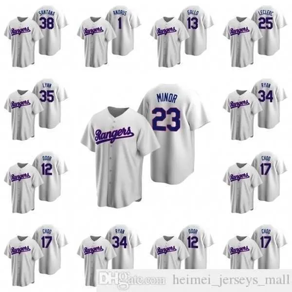 2021 Baseball Hommes Danny Santana Jerseys Cousu Joey Gallo Jose Leclerc Lance Lynn Cooperstown Collection Accueil Femmes Jeunes Enfants Cousu