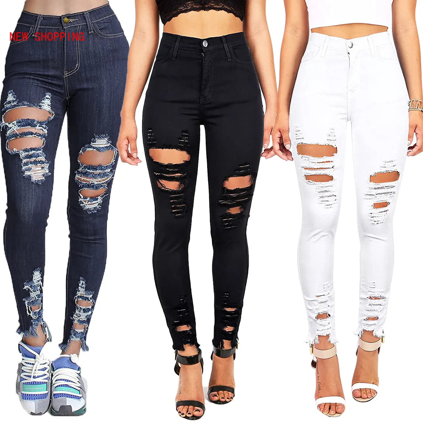 Qnpqyx Hollow gescheurde moeder jeans voor vrouwen hoge taille rechte gat jeans streetwear wit zwart blauw plus size denim broek grijs