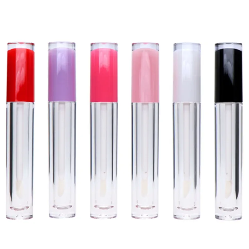 Solid color 5ml transparent Packaging Bottles lip gloss tube can be refilled with plastic lipstick lipstick bottle DIY cosmetics container LK332