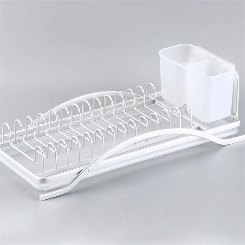 Porte-assiettes en aluminium cuisine antirouille évier vaisselle Rack et égouttoir ensemble porte-ustensiles noir et égouttoirs