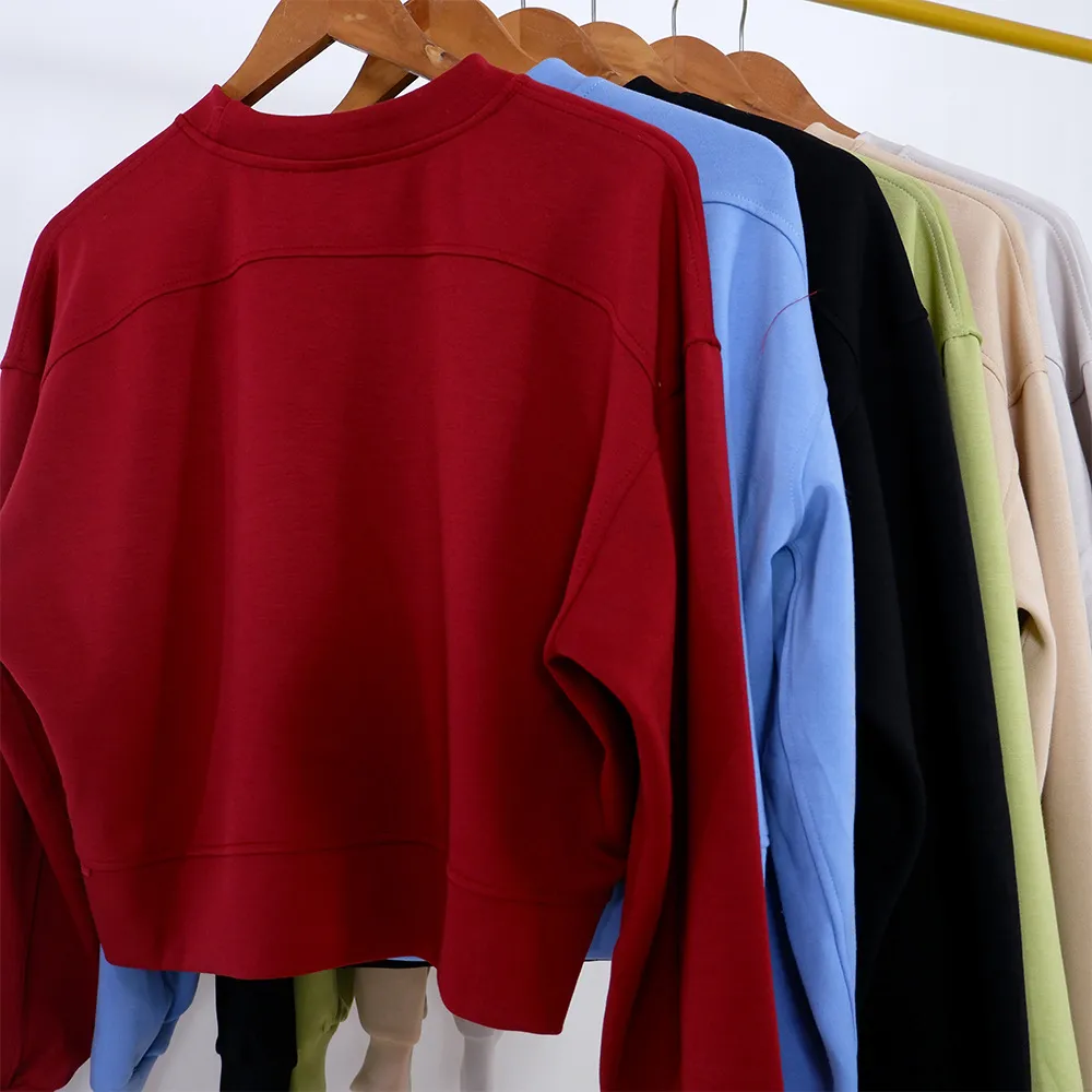 Women Yoga Outfit Oversized Sweatshirts Sweater Loose Long Sleeve Crop Top Fitness Workout Crew Neck Blouse From 19 8 DHgate
