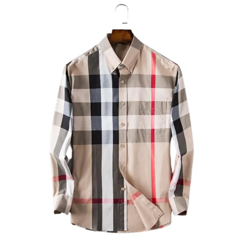 2022 Herrskjorta Lyx Designers Herrkläder Casual affärsskjortorsa Klassiska manskjortor Långärmade Märke Mode Vår M-4XL#198