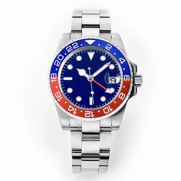 Relojes de pulsera para hombre Relojes automáticos gmt 41 mm Acero inoxidable completo Hebilla plegable Bisel de cerámica Reloj de oro luminoso impermeable Mont302F