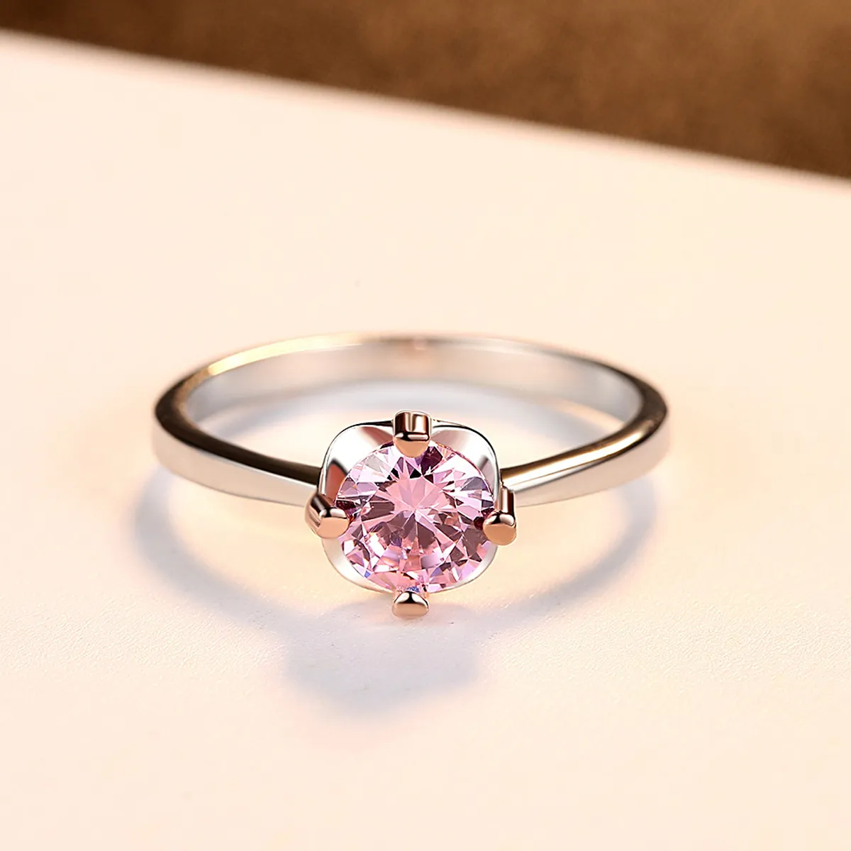 Korean New Luxury Pink Gemstone S925 Silver Ring Women Jewelry Fashion Versatile Wedding Party Shiny Zircon Exquisite Ring Accessories Gift