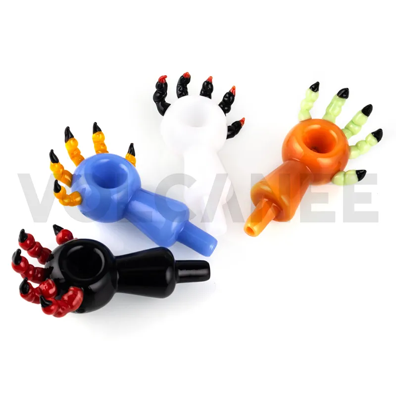 Acessórios para fumantes de Halloween Tubos de vidro pirex 3D Tubos manuais de 4,3 polegadas queimador de óleo Dab com erva seca para tubo de água