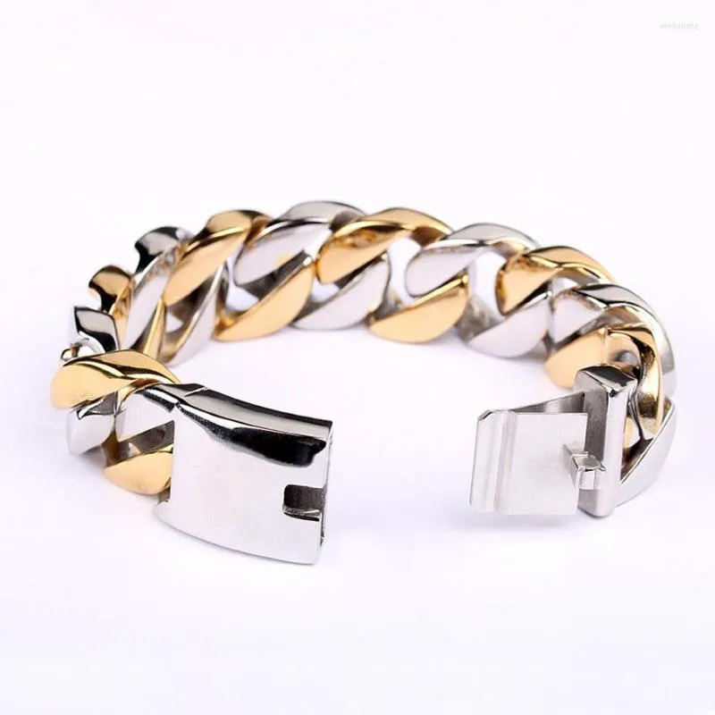 Link Bracelets Buy Various High Quality Gold Colour Classic Big Mens And Womens Titanium Fashion Jewelry