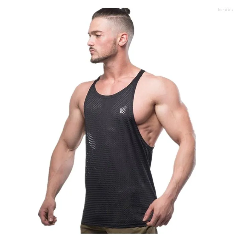 Herren Tanktops M￤nner Marke Summer Fashion Casual Weste Polyester Stoff Mesh schnell trocknen atmungsaktiven Fitnessstudios Fitness Bodybuilding