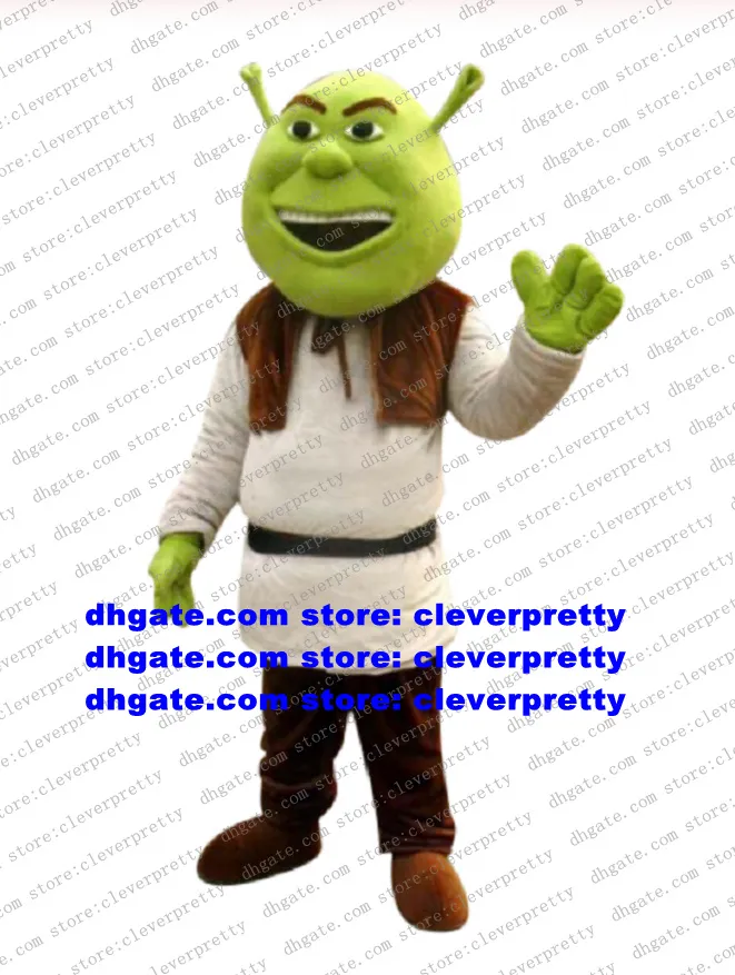 Traje de mascote Shrek traje de personagem de desenho animado adulto terno clientes obrigado trajes de reunião vestidos como mascotes CX2029