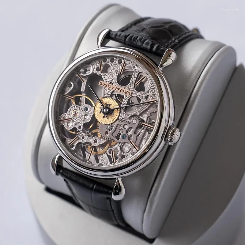 Armbanduhren Sugess Skeleton Herrenuhr Handaufzug Seagull ST36 Uhrwerk Mechanisch Mode Leder Saphirglas 2022