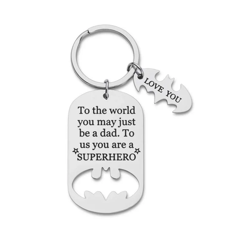 Favor Keychain Gifts Stainless Steel Keyring From Son Daughter Christmas Gift Father`s Day Keychains Gifts for Papa Daddy