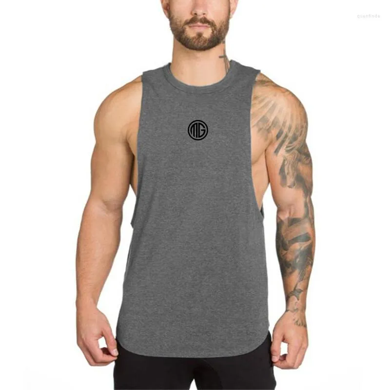 Herren-Tanktops, Muscleguys, Baumwolle, Herren, Muskelweste, Fitnessstudio, Herren, Bodybuilding, Unterhemden, Fitness, Sportbekleidung, O-Ausschnitt, offene Seite, ärmelloses Hemd