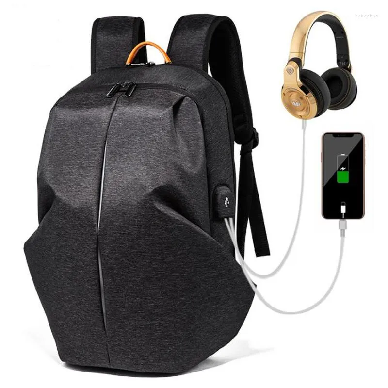 Rucksack Männer Multifunktions USB Aufladen 17 Zoll Laptop Rucksäcke Origami Muster Frauen Schultaschen Teenager Mochila Schwarz