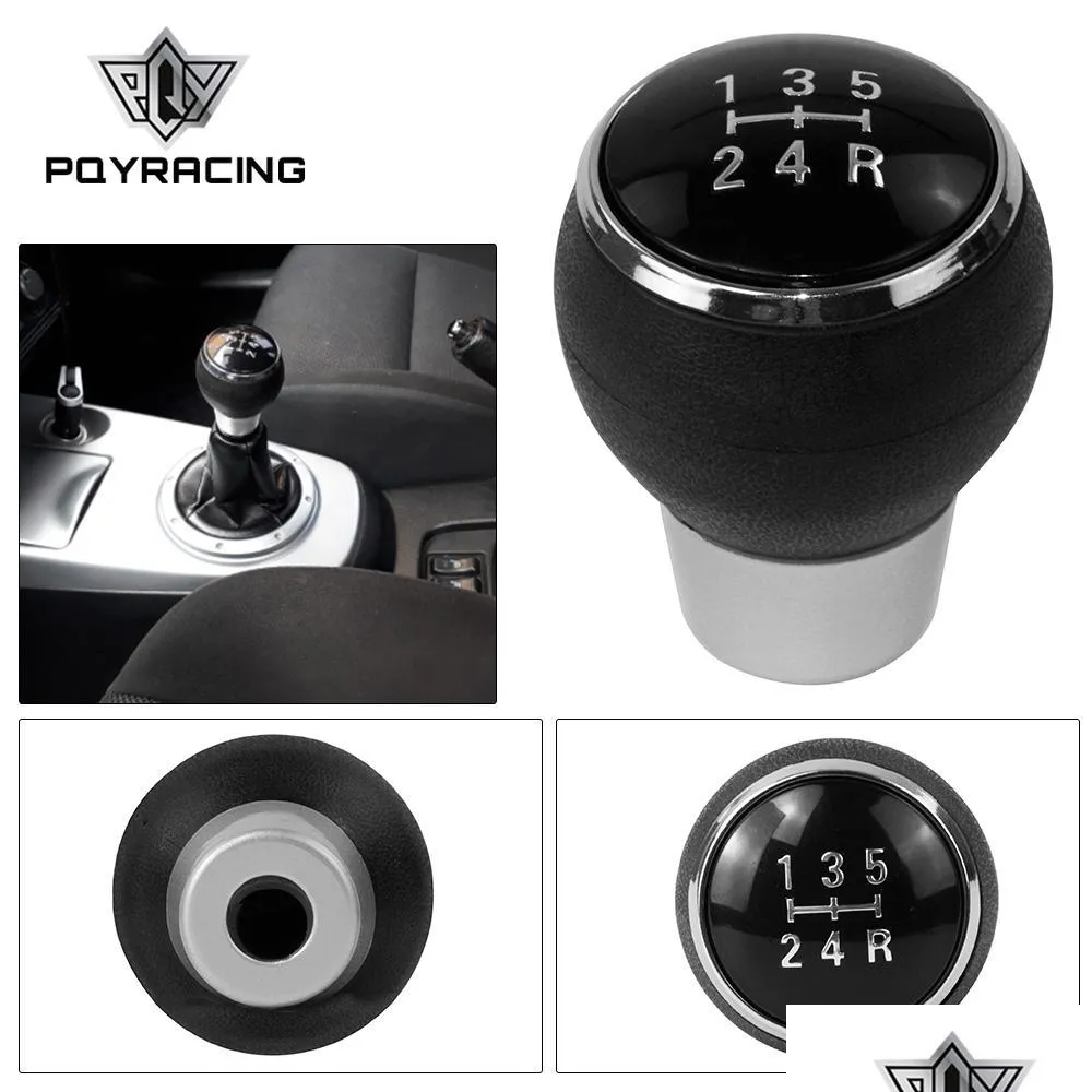 Shift Knob Pqy Car 5 Speed ​​Gear Head Shift Knob MT Handbal voor Mitsubishi Lancer Ex Evo GTS ASX V3 V5 V6 Onderdelen Accessoires PQY91 DR DHZ87