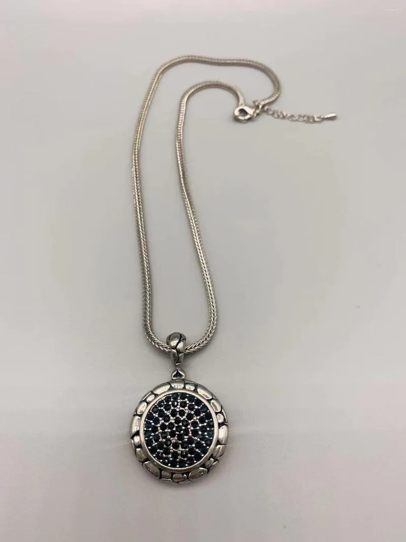 Pendant Necklaces Le Han Jewelry Dot Round Neckalce With Black Cubic Zirconia