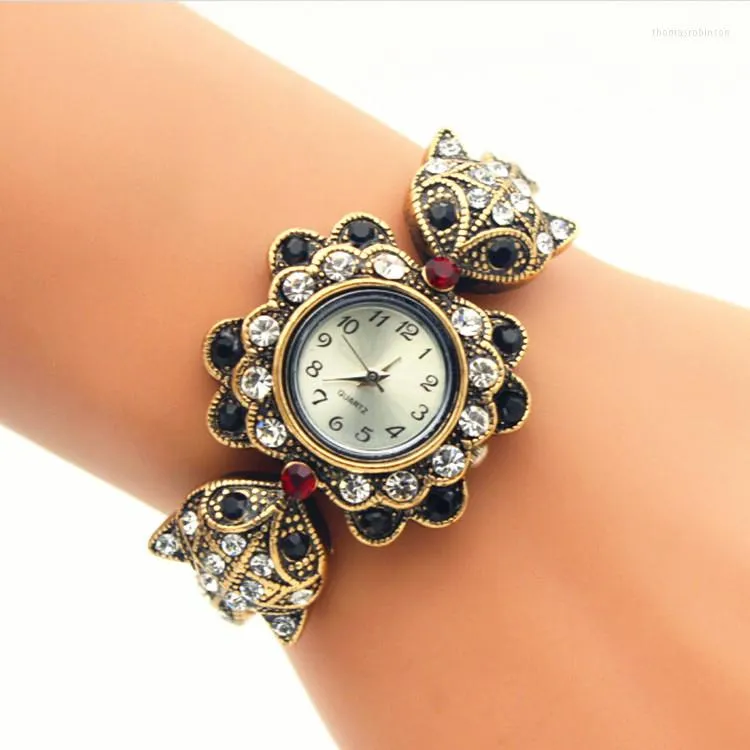 Wristwatches 100pcs/lot Special Style Luxury Diamond Beaded Bracelet Watch Wrap Quartz Crystal For Women Wholesale Wristwatch Lady