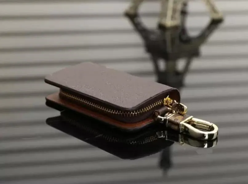 Moda yeni araba anahtar kasa erkek pu deri anahtarlar sahibi kadın akıllı temizlikçi fermuar anahtarlık kılıfı araba anahtar torbası çanta cüzdan ile kutu