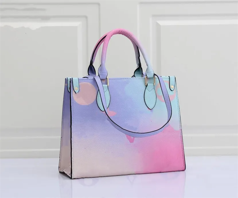 Summer Multicolor Gradient Bags Onthego SPRING IN THE CITY Tote Sunrise Pastel Monograms Tie Dye Handbag Women Designer CrossBody Louiseity dhgates channeL bag