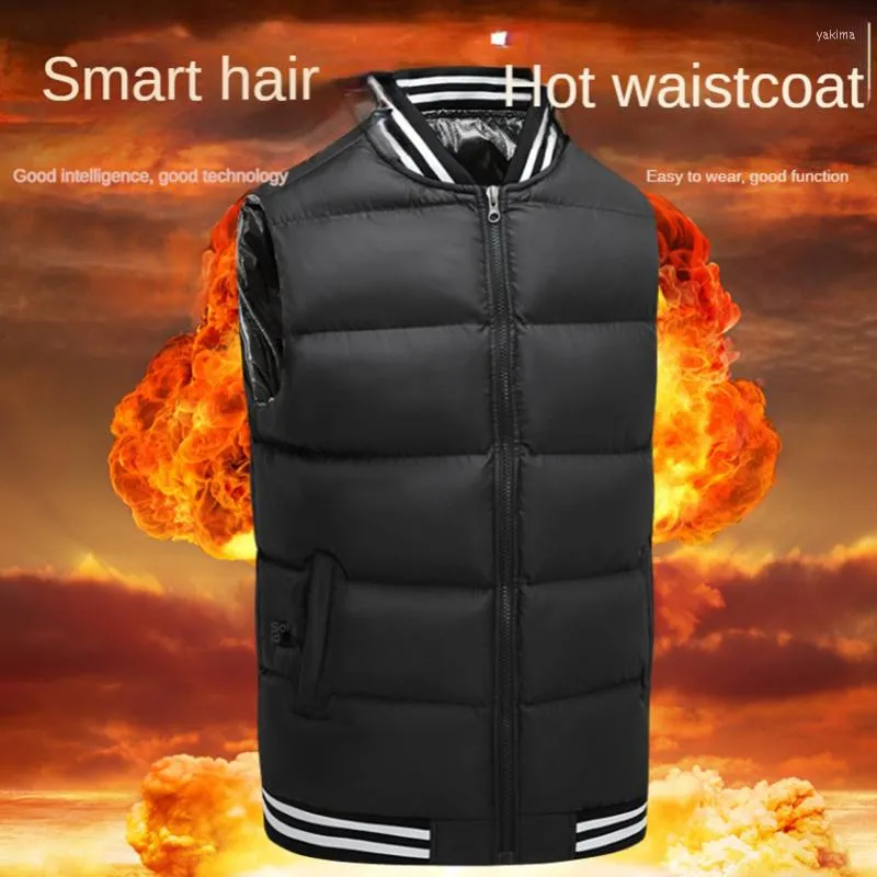 Мужские куртки зимний отопление жилет мода повседневная мужская и женская теплая одежда Умная USB -электрическая куртка