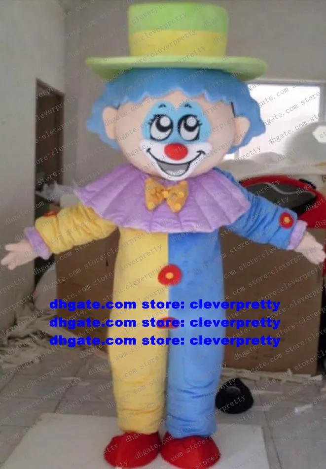 Clown Buffoon Jester Jack-pudding Maskot Dräkt Vuxen tecknad figur Outfit Kostym Klassisk presentartiklar Varumärke Kampanj ZZ827