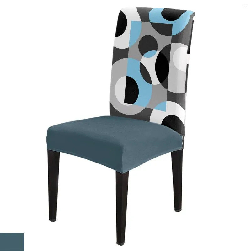 Couvertures de chaise Figures géométriques bleu ciel gris couverture de salle à manger 4/6/8 pièces Spandex housse élastique étui pour mariage maison chambre
