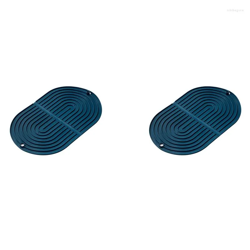 Tischmatten 2 Stück faltbare TPR-Tellertrocknungsmatte für Küchenspüle Schutzgerichte Abfluss Home Proof Cup