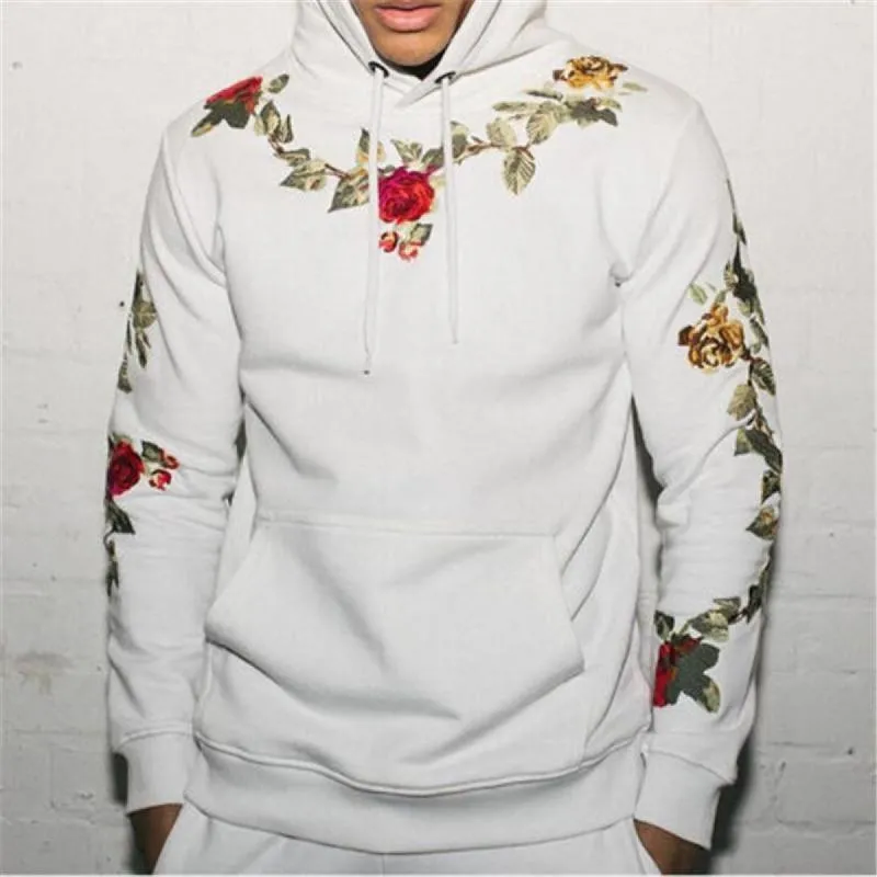 Rose Floral Print Hooded Sweater For Men For Men Fashionable Long Sleeve Pullover For Casual Streetwear And Sportswear From Viceokae Vendor 23.55 DHgate.Com