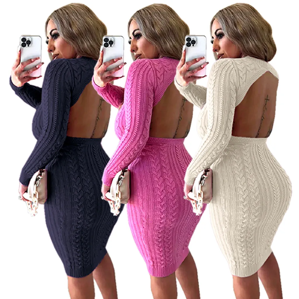 how to tape chest for backless dress Miss Circle Shay Gold Stretch Knit Backless Long Sleeve Maxi Dress XS-S