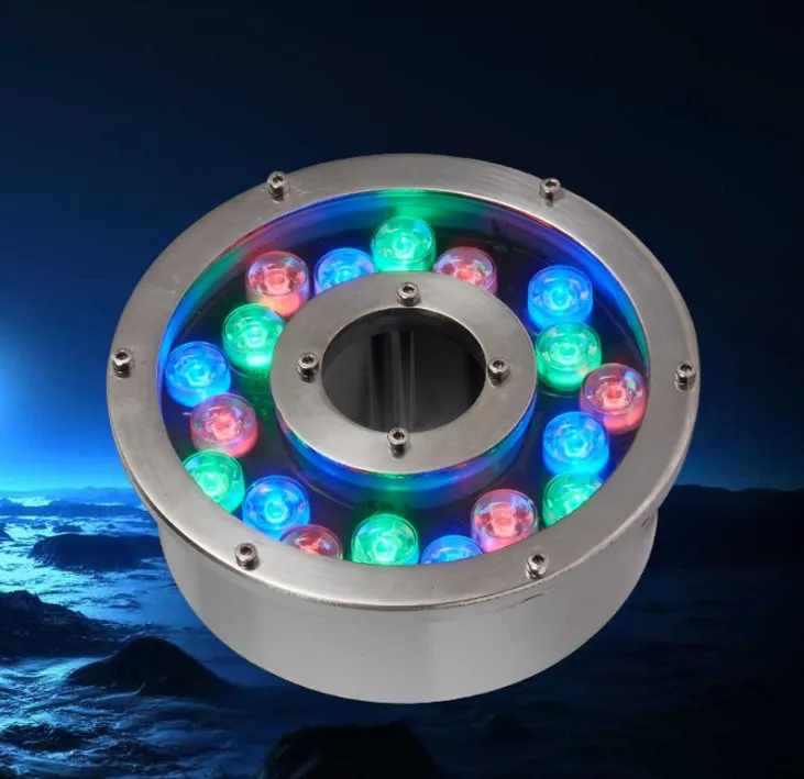 LED Fountain Light 6W 9W 12W 18WプールライトフリーAC12V AC24V水面照明噴水防水IP68