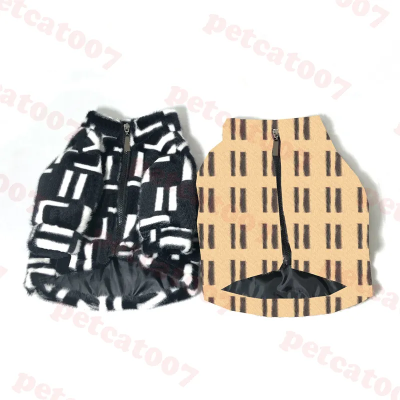 Cappotto di pelliccia per animali domestici Abbigliamento per cani Lettera Giacca per cani jacquard Autunno Inverno Animali domestici Capispalla con cerniera calda