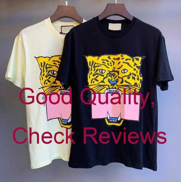 女性用Tシャツ夏Tシャツ女性用メンズTシャツと手紙の動物プリントのファッション半袖レディーTシャツカジュアルトップ2色M-2xl