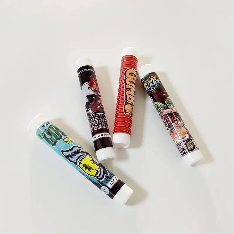 Plastic Preroll packaging tube 1.3g jar custom squeeze tubes POPUP children proof container Gumbo pre roll package