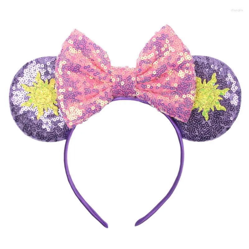 Hair Accessories Girls Mouse Ear Hairband For 5" Bows Big Flip Sequins Ears DIY Kids Headband Boutique Mujer