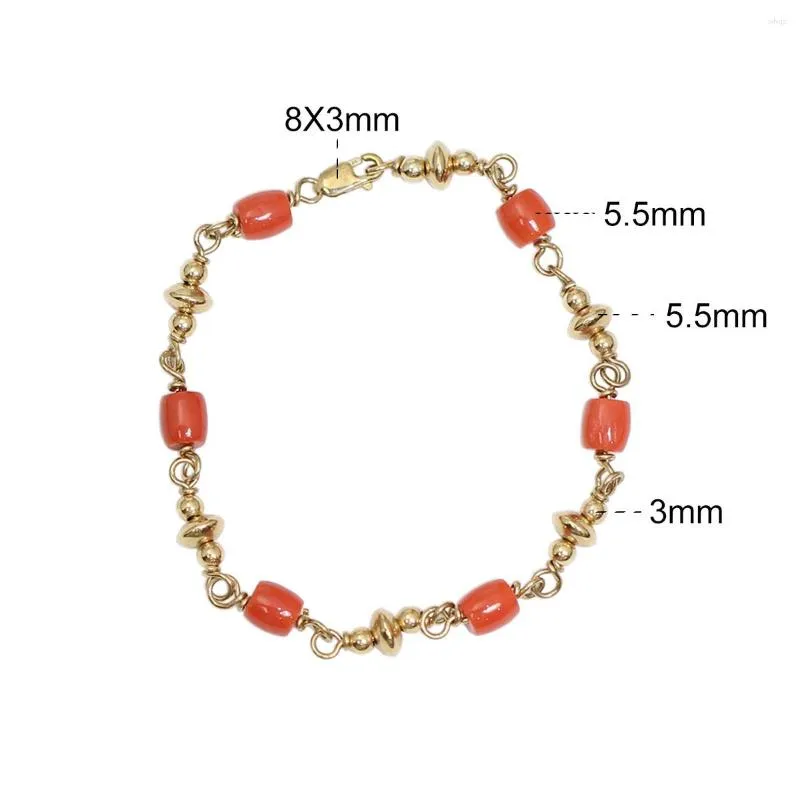 Ссылка браслетов Beadsnice Gold Bracelet с красными коралловыми изысканными украшениями ручной работы 39751