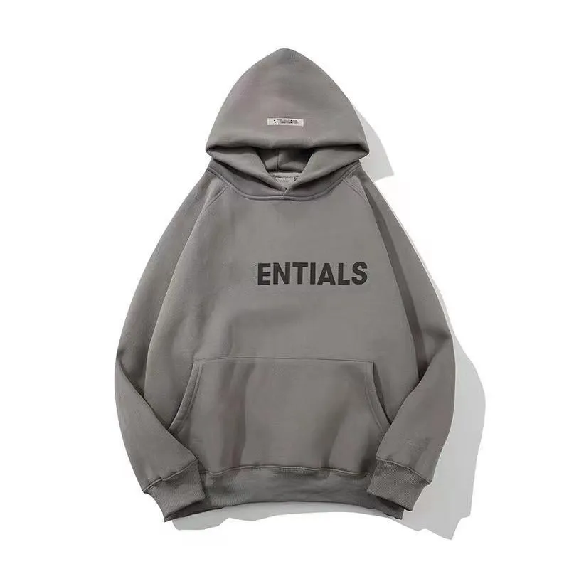 Essent Essentials Grey Hoodie Designer Mens Letter Pullover