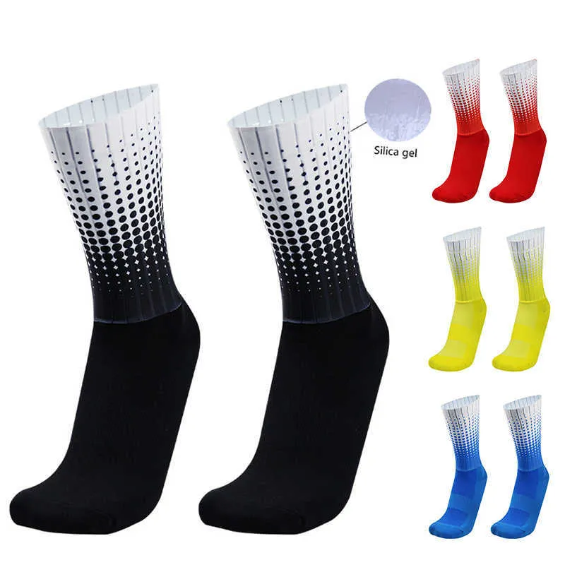 Sports Socks Niwe Style Polka Dot Summer Cycling Anti-Slip Silicone Pro Outdoor Racing Bicycle Calcetines Ciclismo L221026