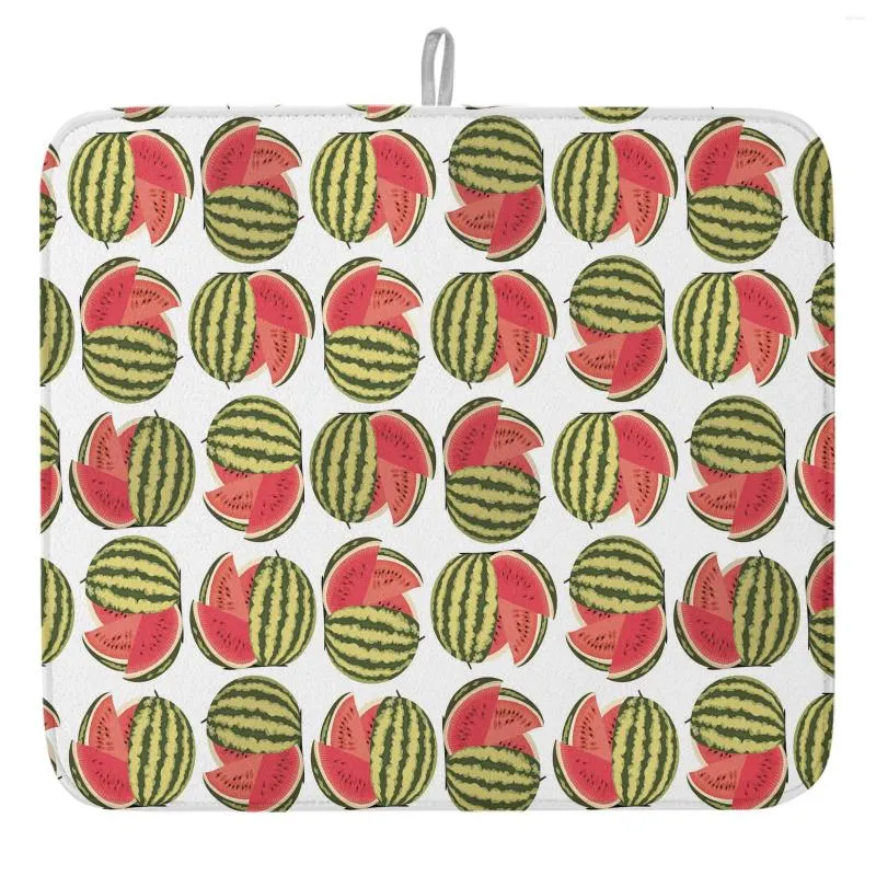 Bordmattor Summer Fruit Watermelon Dish Torkmatta för köksbänk diskbänk snabba dräneringsmod Tryckt hem placemat