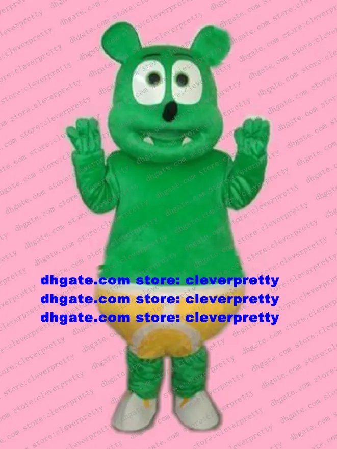 Green Gummy Bear Mascot Costume Mascotte Gummibar Adult Cartoon Character Outfit Suit Spettacolo teatrale Business Anniversario No.689