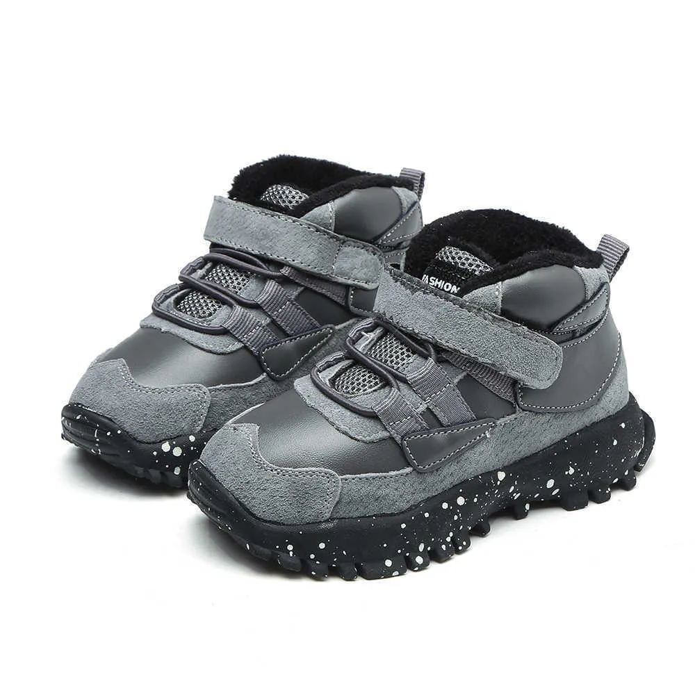 Stövlar små pojkar ankelstövlar mode svart grå armé grön flexibel sula varm äkta läder chaussure bebe zapatos barn l221011