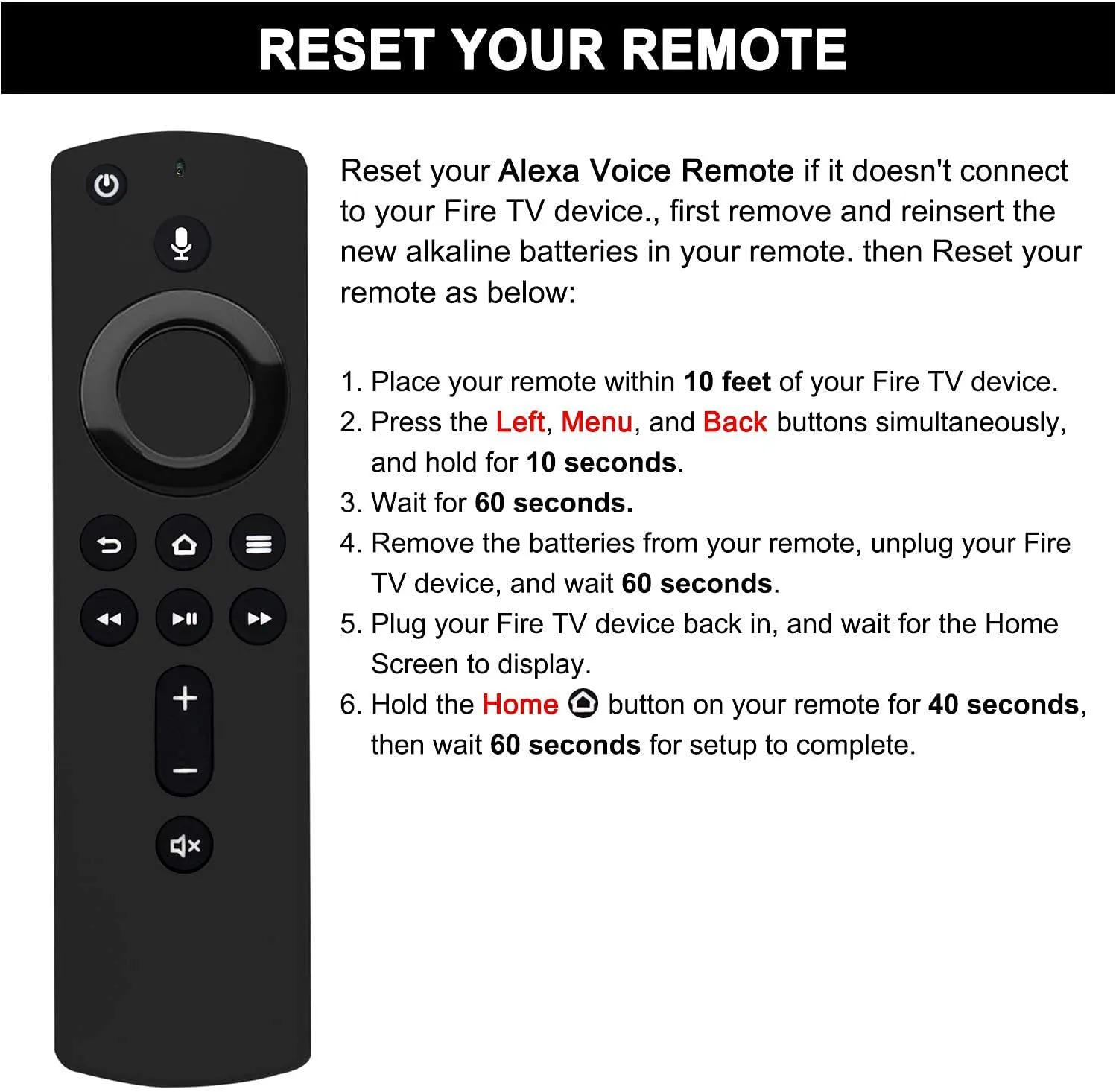 Reemplazo del control remoto por voz L5B83H L5B83G para Amazon Fire Tv Stick 4K con Alexa